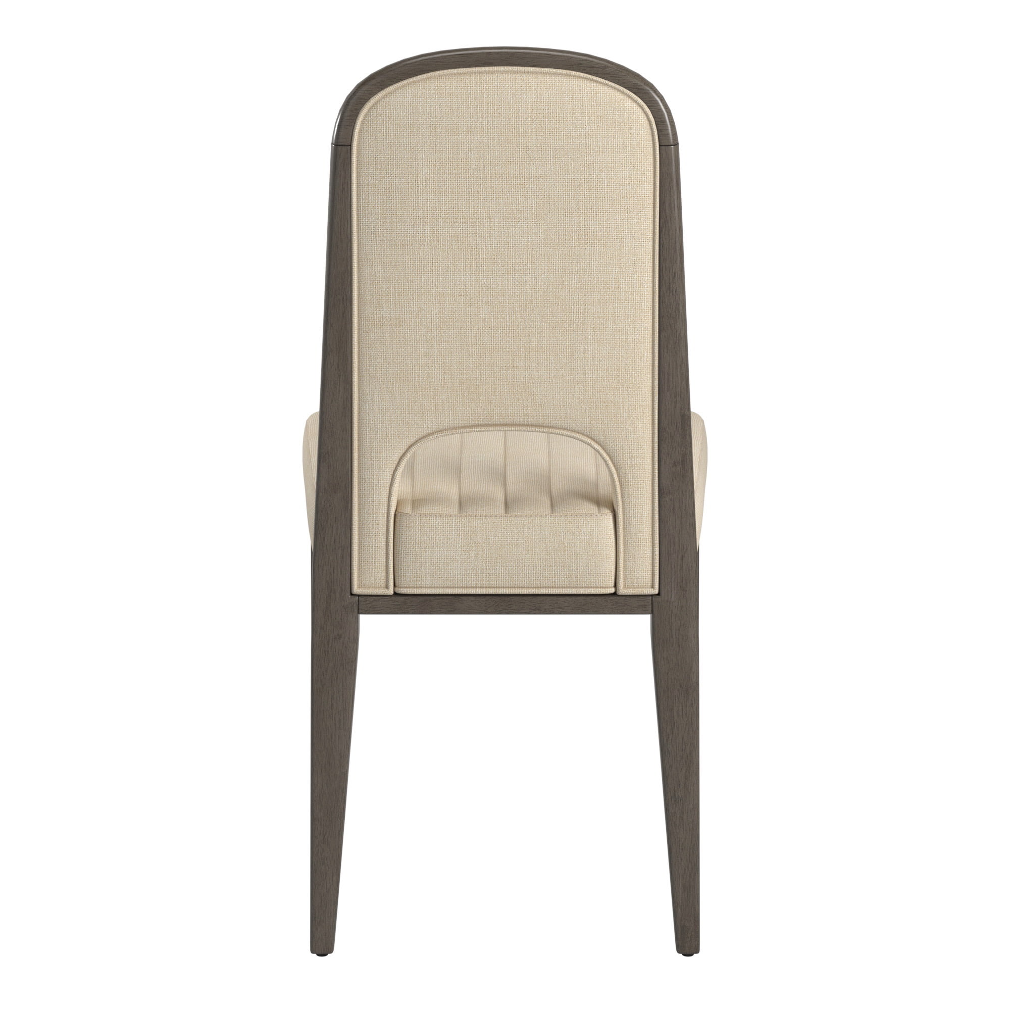 Weston Home Alta Wood Finish Cream Fabric Channel Stitching Dining Chair, Set of 2, Gray