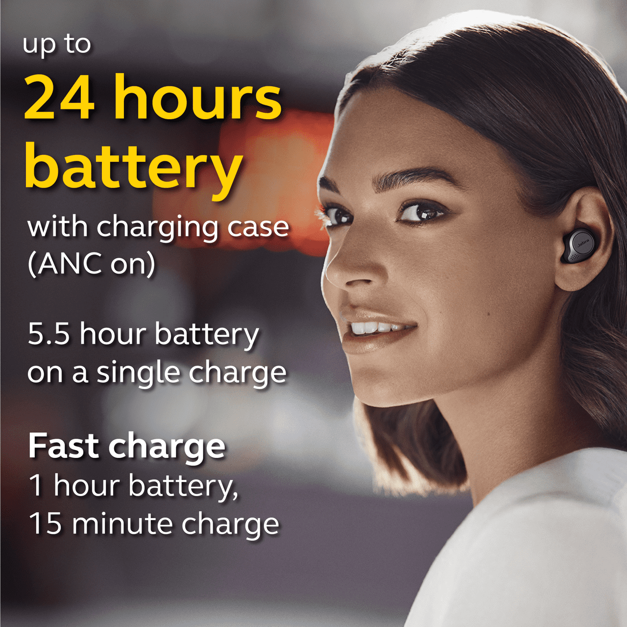 Restored Jabra Elite 75t Earbuds True Wireless Headphones with Charging Case, Black, 100-99090000-02 (Refurbished)