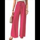 thumbnail image 2 of Pantalones de Salón de Pierna para Mujer, Cintura Alta, Ajustables, con Nudo de Lazo, Holgados. Rojo XXL, 2 of 10
