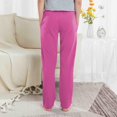thumbnail image 3 of YOUYEDIAN Kids Girls Boys Plaid Pajama Pants – Soft Lounge Sleep Bottoms with Elastic Waist and Pockets Hot Pink 6-7 Years, 3 of 4