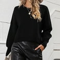 thumbnail image 6 of BLVB Womens Casual Fall Crop Sweaters Long Sleeve Ribbed Knit Sweater Loose Soft Crewneck Pullover Blouse Tops, 6 of 9