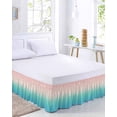 thumbnail image 2 of Pink Teal Ombre Wrap Around Bed Skirts for Queen Bed 18" Drop,Bed Skirt with Adjustable Elastic Belt Dust Ruffle Bed Valance for Bedroom Hotel Modern Abstract Art Gradient Aesthetics Bed Frame Cover, 2 of 7