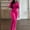 Pink, variant on Hueook 2 Piece Sets For Women Women's Solid Color Casual Temperament Tight Fitting Top With Zipper Pockets And Micro Flared Pants Two-Piece Set Suit Hot Pink XL