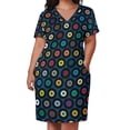 thumbnail image 2 of Vestido largo de vinilo para mujer traje holgado con bolsillos veteado color azul Verano, 2 of 6