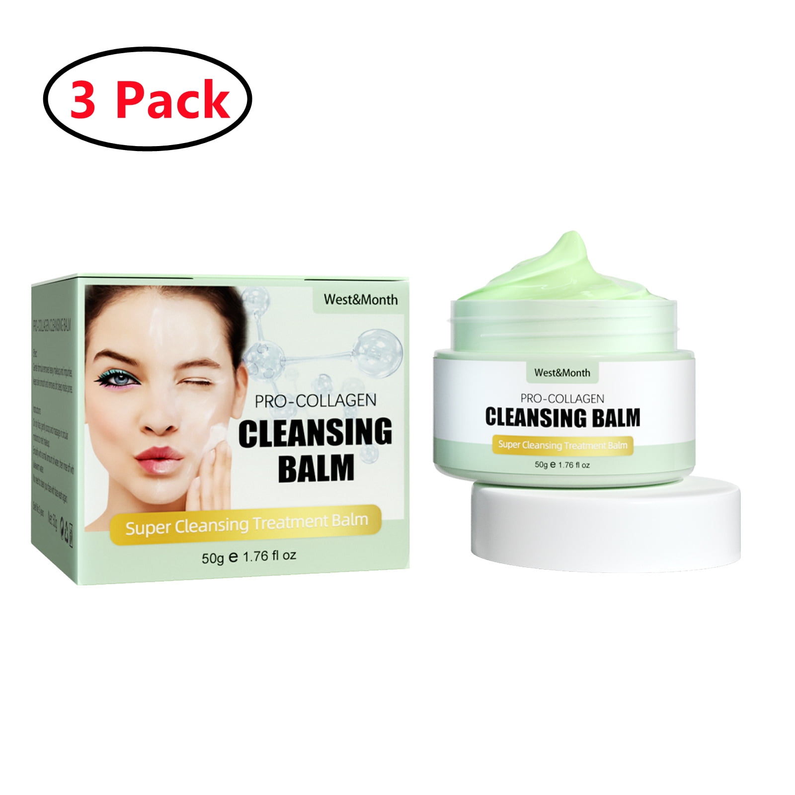 3 Pack Makeup Remover,2 in 1 Makeup Remover Cleansing Balm for Face