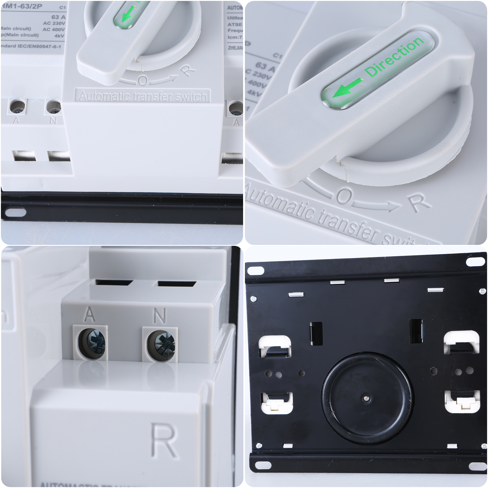 220V/110V Miniatures Circuit Breaking 2 Power 63A Automatic Transfer Switches Simple Operate for Home Electrical Safety