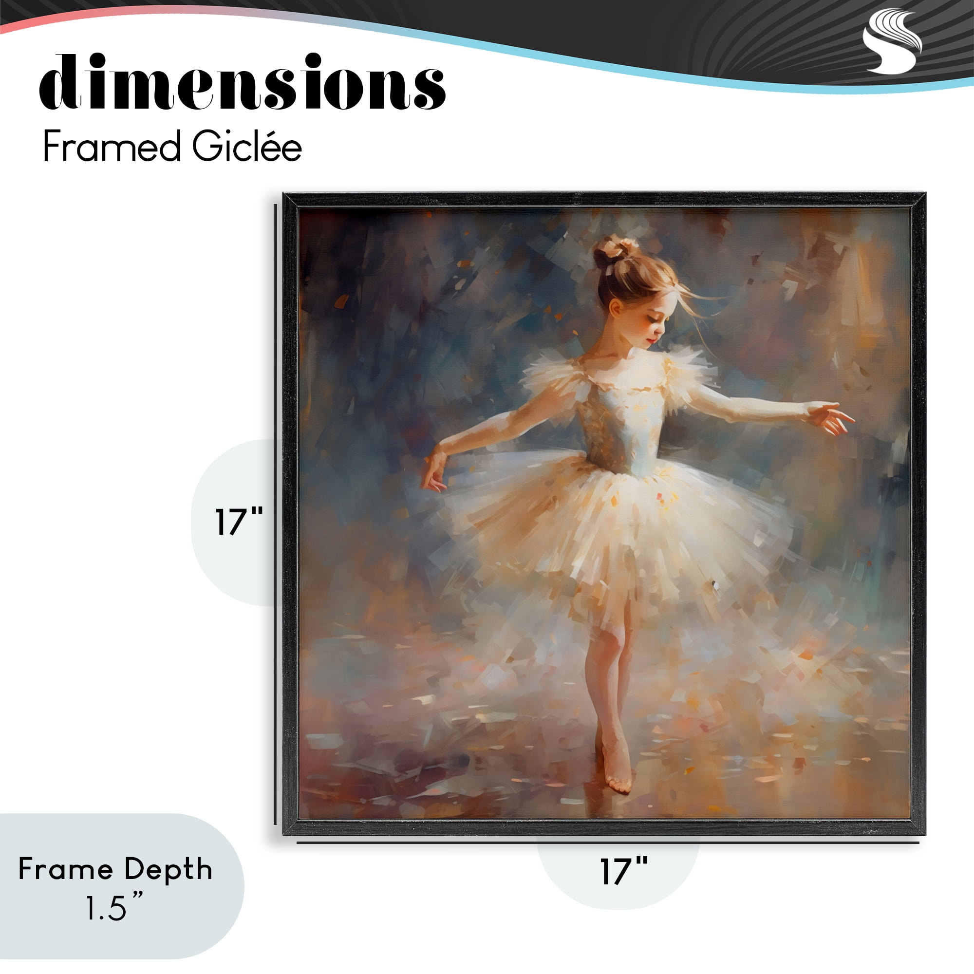 Stupell Industries Ballerina In White Tutu Black Framed Giclee Art, design by Creative Studio