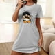 thumbnail image 1 of Camisón corto de talla grande para mujer, camisón de manga corta con estampado de pecho a la moda, camisón para mujer, 1 of 5