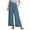 Blue, variant on WIZUTIZ Womens Work Pants Soft Casual Loose Wide Leg Pants Spandex Elastic High Rise 7/8 Length Palazzo Pants Solid with Pockets Palazzo Pants for Ladies Dance Vacation Green