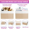 thumbnail image 6 of Large Toy Storage Box with Lid, Collapsible Sturdy Toys Storage Organizer Chest Bin Basket with Divider for Kids, Boys, Girls, Closet, Playroom, Bedroom, Nursery, 26"x17"x17" (Beige and White), 6 of 16