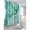 thumbnail image 3 of Teal Abstract Shower Curtain, Silver Marble Ripples Clouds Luxury Fluid Art Waterproof Shower Curtain Set with 12 Hooks Lightweight Washable Fabric Shower Curtains for Bathroom 72x78 Inches, 3 of 6