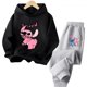 thumbnail image 5 of Suéter de moda callejera de puntada kawaii, ropa para niños y niñas, conjunto de sudadera con capucha deportiva para niños, 5 of 5
