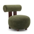 thumbnail image 3 of Christopher Knight Home Velvet Upholstered Accent Chair with Solid Wood Frame, Olive Green + Walnut, 3 of 10