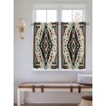 thumbnail image 6 of Kitchen Curtains 54 Inches length, Boho Red Teal Brown Window Treatment Curtain Drapes, Southwestern Retro Geometric Decorative Window Curtains for Bedroom Cafe, 52"x54", 2 Panels, 6 of 7
