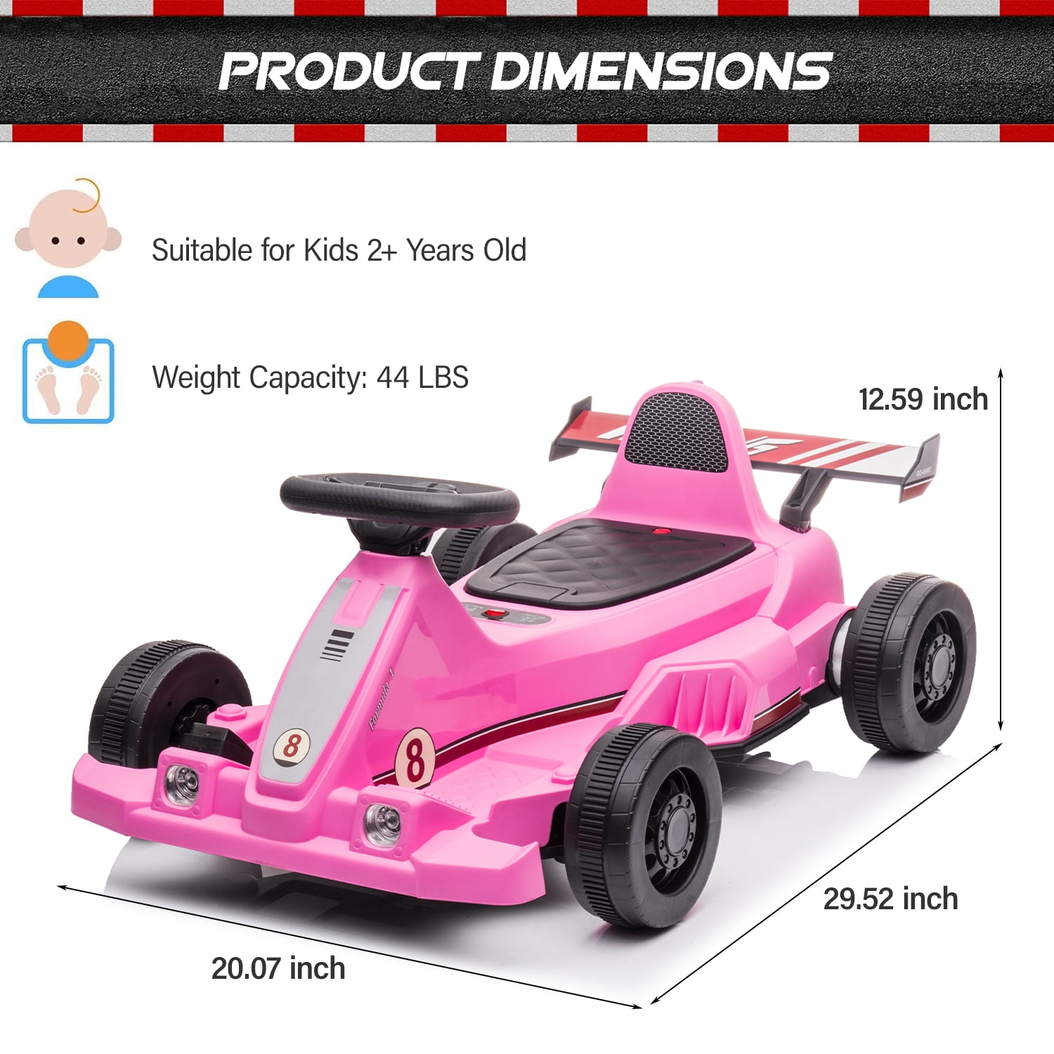 Buy uhomepro Pink 6V Powered Ride on Electric Go Kart with Make Bubbles