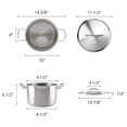 thumbnail image 5 of - 8 qt. Stainless Steel Stock Pot with Lid - Heavy Duty Induction Large Stock Stew Pot Cookware for Simmering Soup Canning Soup Pasta VegetableOven Safe & Induction Ready, 5 of 5