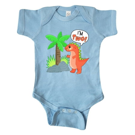 

Inktastic I m 2! Cute Dinosaur Birthday Tyrannosaurus Gift Baby Boy or Baby Girl Bodysuit