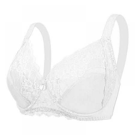 

Lace Bra for Women with Support Push up - Seamless Bralette Push Up Large-size Breasts Comfortable Soft Full Coverage Thin Adjustable Bra(1-Packs)