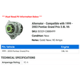 thumbnail image 2 of Alternator - Compatible with 1999 - 2003 Pontiac Grand Prix 3.8L V6 2000 2001 2002, 2 of 2