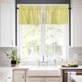 thumbnail image 3 of Pink Beige Striped Kitchen Curtains, Modern Farmhouse Retro Lines 3-Piece Kitchen Curtain Valance and Tiers Set 24 Inch Length, Rod Pocket Half Window Curtains for Cafe Living Room Bathroom, 3 of 6