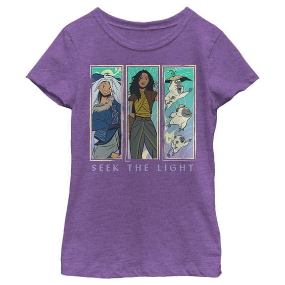 Girl's Raya and the Last Dragon Seek the Light Graphic Tee Purple Berry Small