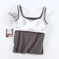 thumbnail image 2 of Chaleco de tirantes para mujer con copa acolchada para el pecho, de una pieza, para uso interior y exterior, sin mangas, combinable, con cuello cuadrado, camiseta básica de verano, 2 of 5