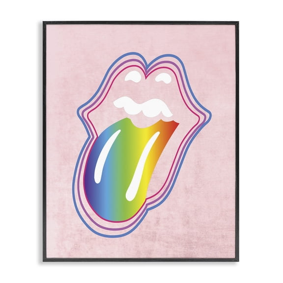 Stupell Industries Eclectic Rainbow Mouth Black Framed Giclee Art, 16 x 20, by Lil' Rue