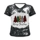 thumbnail image 3 of Puntoco Mujeres Summerchristmas Funny Letter Impreso Blusa Camisetas Casual Cuello en V Manga corta Camisetas tops Puntoco Puntoco-3895, 3 of 6