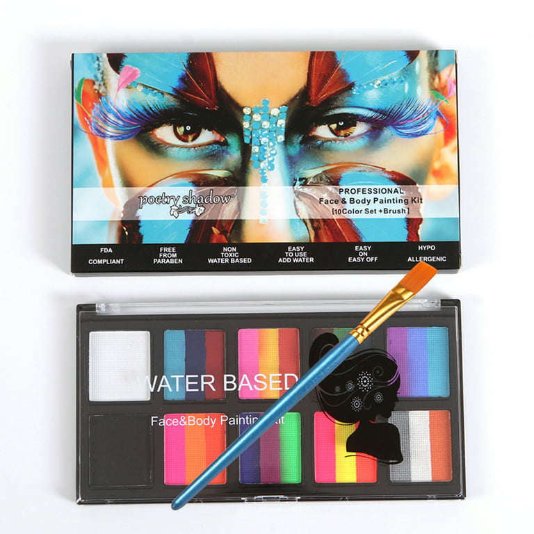 Water Activated Face Paint Palette Private Label Body Art Painting