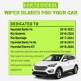thumbnail image 4 of FARRLADI Silicone Windshield Wipers Replacement for Hyundai Santa Fe 2019-2023,Kia Sorento 2016-2020,Sportage 2017-2022,Original Equipment Automotive Replacement Wiper Blades - 26"+16"+11"(3 Pack), 4 of 9