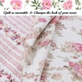 thumbnail image 3 of Cozy Line Home Fashions Floral Shabby Chic Spring Rose 100% Cotton 3-Piece Quilt Set, Queen Set, 3 of 6
