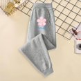thumbnail image 2 of Odeerbi 2-13 Years Kids Girls Cotton Sweatpants Flower Print Workout Athletic Sports Jogger Pants Comfortable Elastic Waisted Casual Loose Joggers, 2 of 4