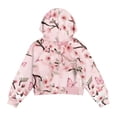 thumbnail image 5 of Xoenoiee Butterfly Cherry Blossom Print Girls Sweatshirt Half Zip Pullover Lightweight Casual Long Sleeve Hoodie Fall Clothes Outfits with Front Pocket, Size 9-10 Years, 5 of 7