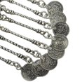 thumbnail image 3 of Gargantilla vintage con borlas de monedas, estilo hippie bohemio, collar babero llamativo para festivales y estilo gitano. Verde, 3 of 8