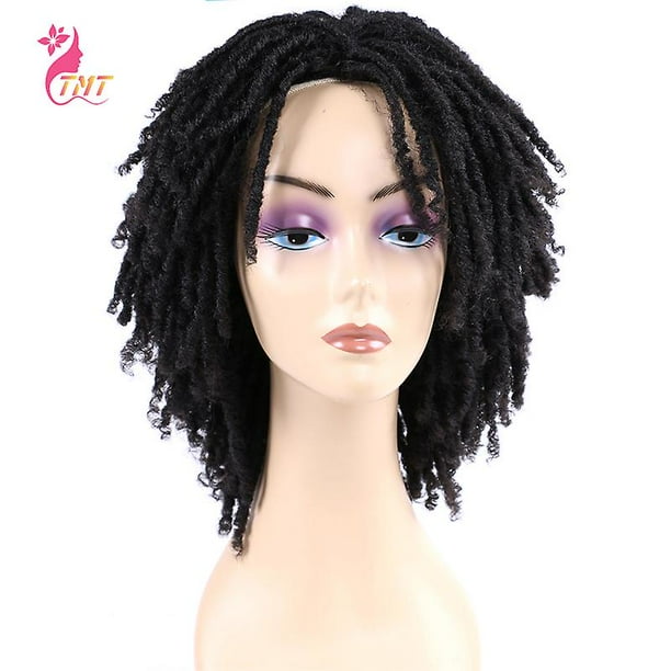 Ssdlv Curly Dreadlock Wig Short Twist Synthetic Braided Wigs Ombre
