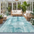 thumbnail image 2 of 3'x5' Area Rugs, Turquoise Coastal Indoor Outdoor Area Rug for Living Room Bedroom, Nautical Coral Starfish Shell Seahorse Ocean Washable Bathroom Rugs Kitchen Floor Carpet Mats Home Decor Aesthetic, 2 of 8