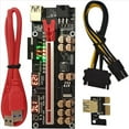 thumbnail image 3 of 4X VER018 PRO PCI-e Riser Card USB 3.0 Cable 018 PLUS PCI Express 1X una 16X Extender Adaptador PCIe para BTC Mining (Rojo), 3 of 5