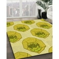 thumbnail image 2 of Ahgly Company Indoor Square Patterned Bold Yellow Area Rugs, 5' Square, 2 of 6