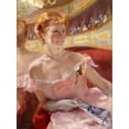 thumbnail image 2 of Cassatt, Mary 25x32 Black Ornate Wood Framed with Double Matting Museum Art Print Titled - Woman with a Pearl Necklace in a Loge, 2 of 4