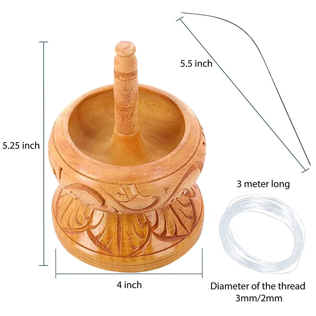 Clay Seed Bead Spinner Kit for Jewelry Making with Big Eye Beading Needle and 3 Meter Wire - Necklaces Bracelets Makers Wooden Crafting - Birthday Anniversary Christmas Gifts for Womens - Haldoo