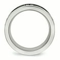 thumbnail image 2 of Stainless Steel Polished Laser Cut Black IP Wire Inlay CZ Band Ring 8 Size, 2 of 7