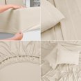 thumbnail image 4 of MALLONI HOME Twin XL Sheet Sets - Cotton Rich Twin XL Bedding Sets, 3 Piece Deep Pocket Twin XL Sheet - Ultra Soft, Wrinkle Resistant, Quick Dry, Easy Care Twin XL Sheets - Taupe, 4 of 6