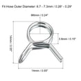 thumbnail image 2 of Unique Bargains Collier de Serrage à Ressort à Double Fil 65Mn Acier 6mm Ligne de Carburant Silicone Tube Ressort Clips, Ton Argent, 20 Pack, 2 of 5