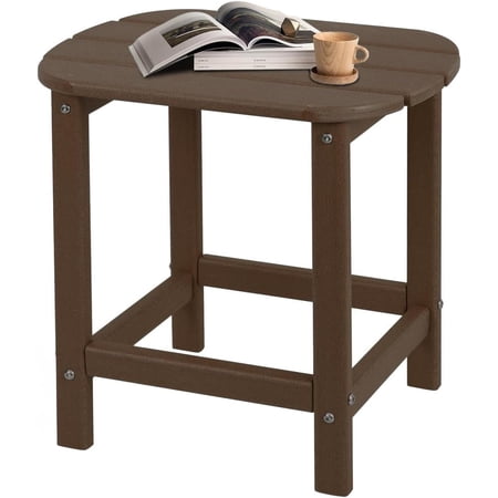 Outdoor Adirondack Side Table Wooden Textured Set for Patio Garden Porch Pool Composite Patio Backyard Bathroom and Indoor Maintenance & Weather Resistant