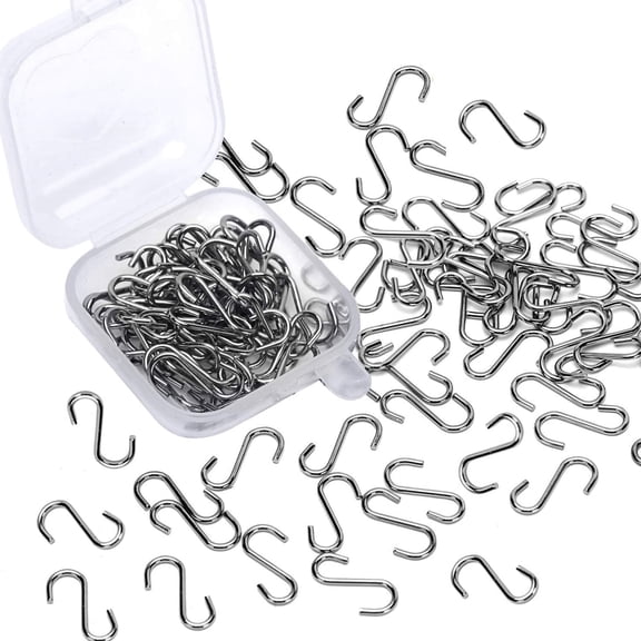 100 Pieces Mini S Hooks Connectors Metal S-Shaped Wire Hook Hangers Stainless Steel Small Ornament Hangers for DIY Crafts, Hanging Jewelry,Key Chain and Tags