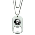 thumbnail image 1 of U.S. Marine Corps USMC White Logo on Black Officially Licensed Military Dog Tag Bottle Opener Pendant, 1 of 4