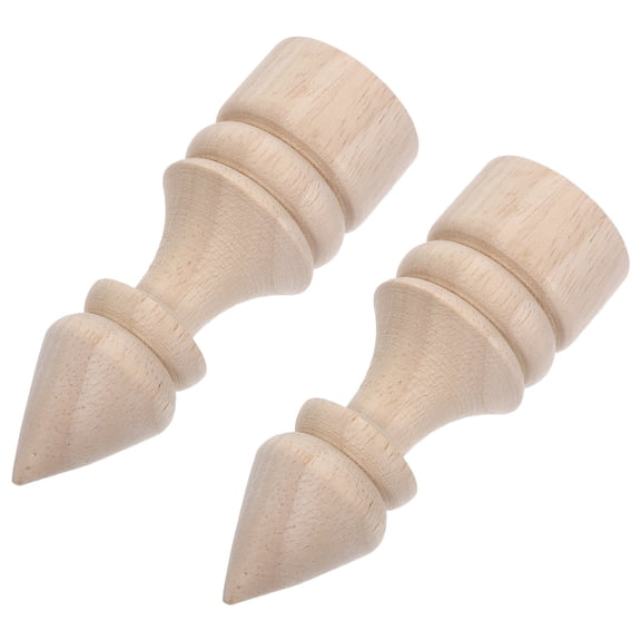 NIAIZEK 2-Pack Unfinished Solid Wood Square Finials for Indoor Decoration, Crafting, Projects and Home Improvement