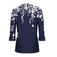 thumbnail image 4 of Utoimkio 3/4 Sleeve Blouses for Women Plus Size V Neck Shirts Casual Floral Print Lightweight Loose Fit Tee Tops for Women, 4 of 5