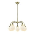 thumbnail image 3 of Innovations Lighting  Beacon - 5 Light 24" Stem Hung Chandelier Antique Brass/Matte White, 3 of 5