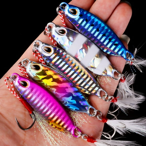 7 Pack Metal Cast Jig Spoon 10-40g Shore Casting Jigging Bass Lure Saltwater
